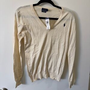 NWT Polo Ralph Lauren Cream Pima Cotton Sweater